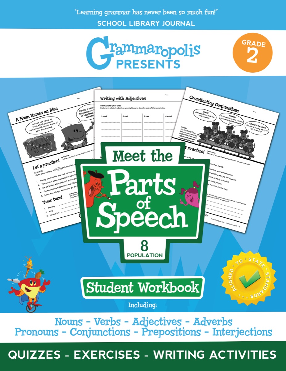 Parts of Speech Workbook, Grade 2 cover