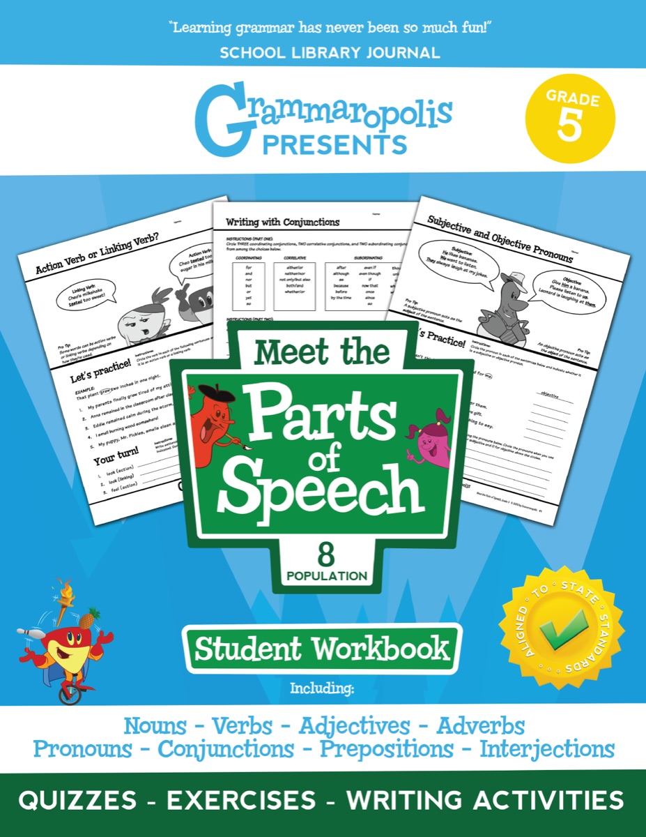 Parts of Speech Workbook, Grade 5 cover